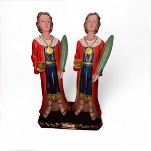 San Cosme Y Saint Damian Statue: Patron Saints Of Medicine, Protection & Family